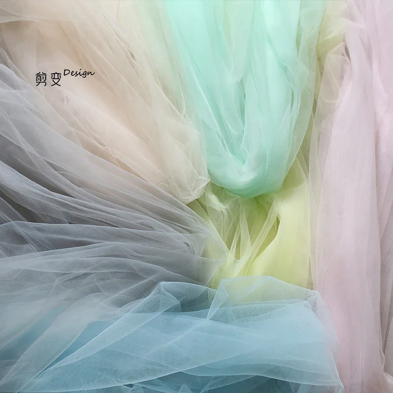 Soft yarn Elastic breathable fabric Thin top Wedding dress Dress Mesh designer Fabric reconstruction