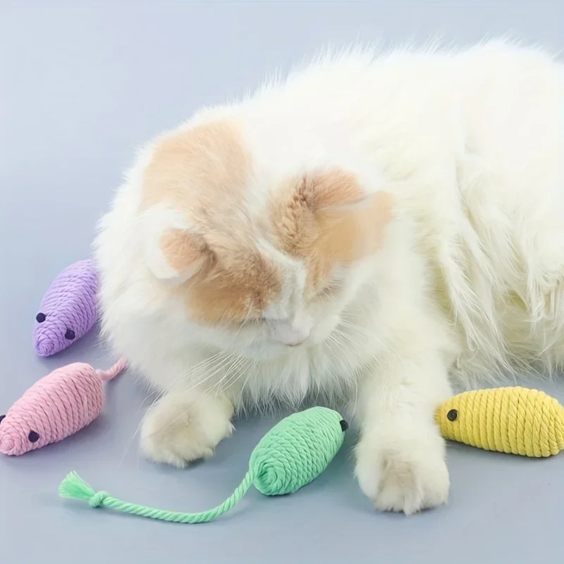 Cat Toys Mouse Shape Cat Chew Toy Interactive Kitten Toy Cotton Rope Hanging Design Cat Supplies  gatos игрушка для кошек