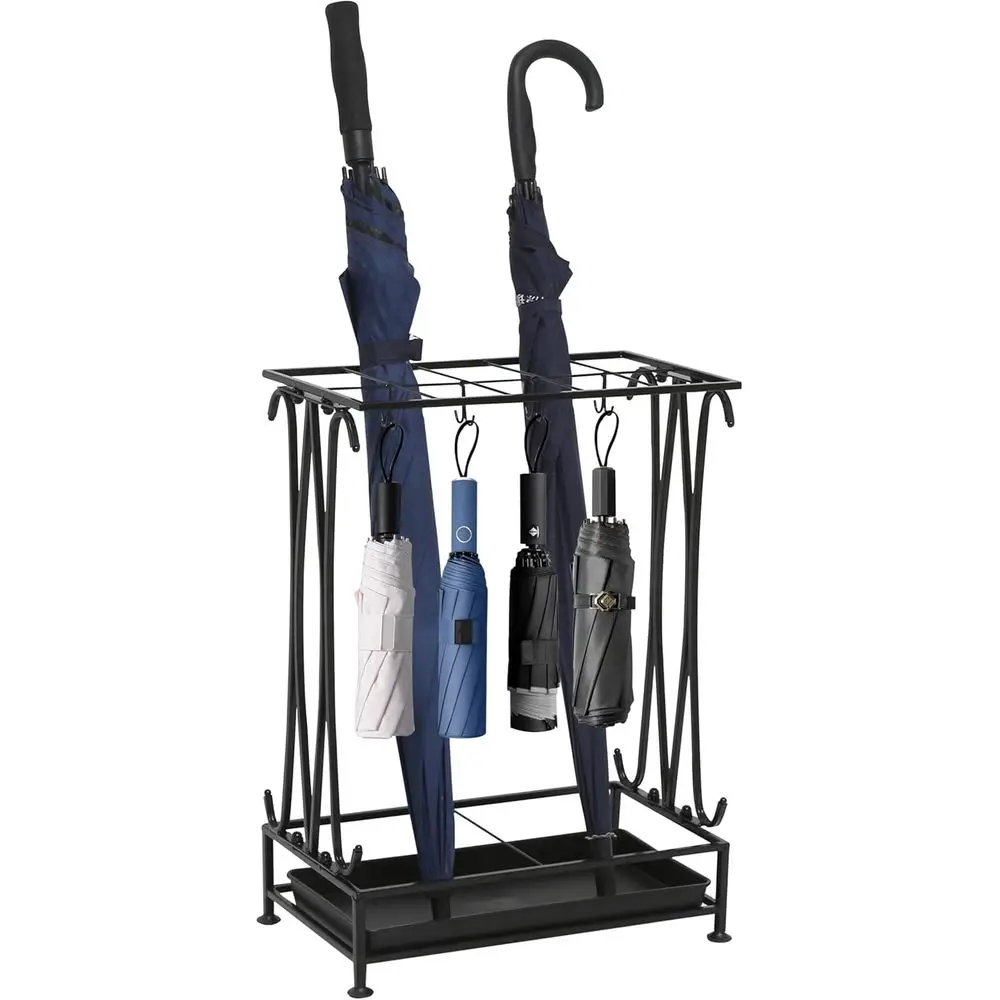 

Black Metal Indoor/Outdoor Umbrella Holder Rack