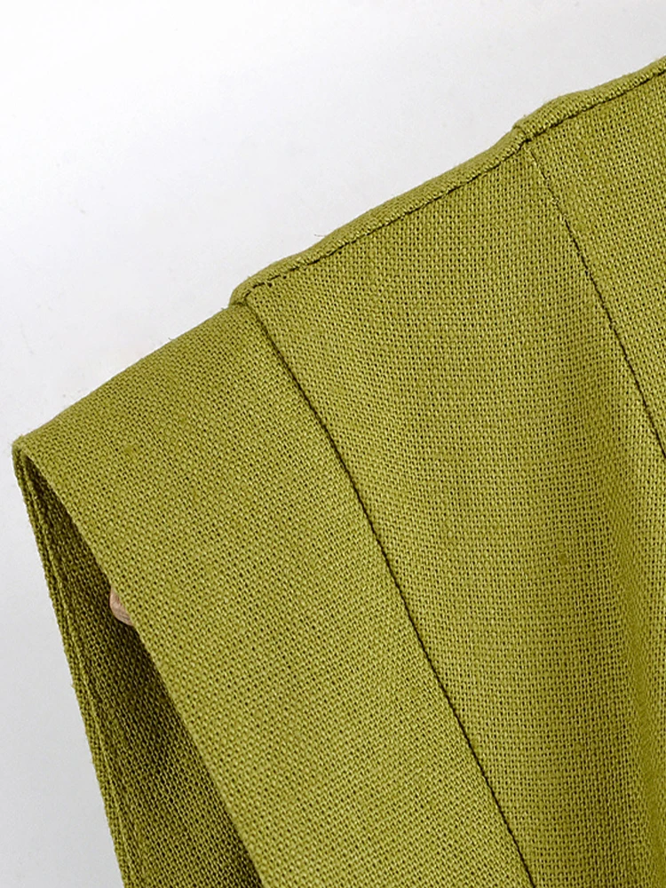 ملابس نسائية صيفية على الطراز الأوروبي والأمريكي نمط جديد عصري بلون سادة بدون أكمام فستان مريح وبسيط #5