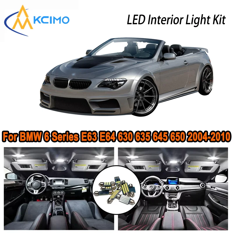 

For BMW 6 Series E63 E64 630 635 645 650 2004-2010 2005 2006 LED Interior Dome Map Trunk Light Kit Car Led Lamps Canbus No Error