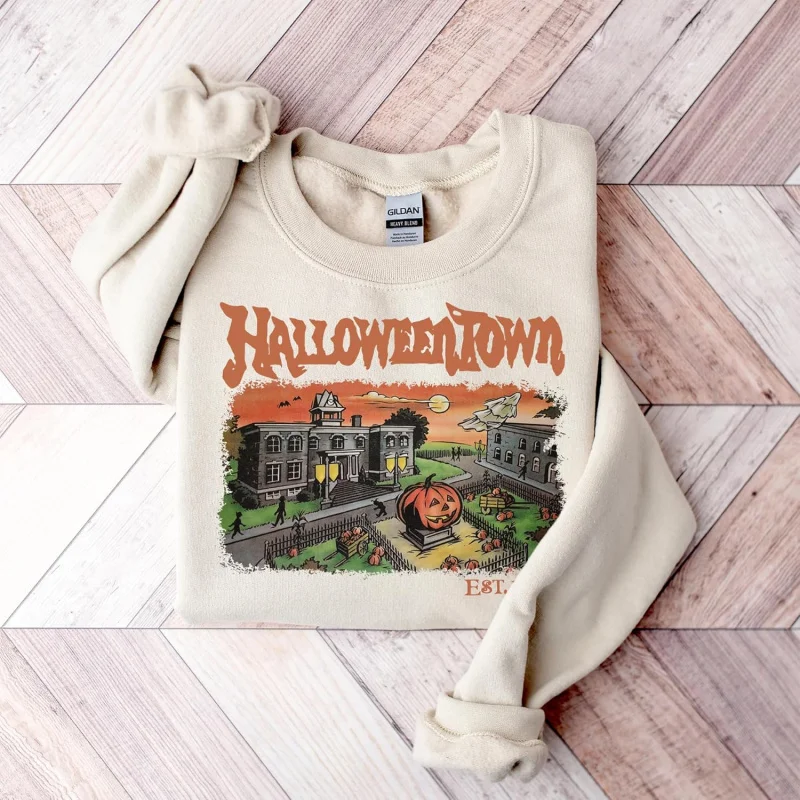 Halloween retro round neck sweater sweatshirt