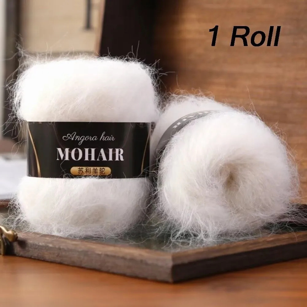 Comfortable Thread Cotton Blended Alpaca Mohair Yarn Long Haired Soft Fluffy Knitting Yarn Handmade Crochet Yarn Hand Crochet