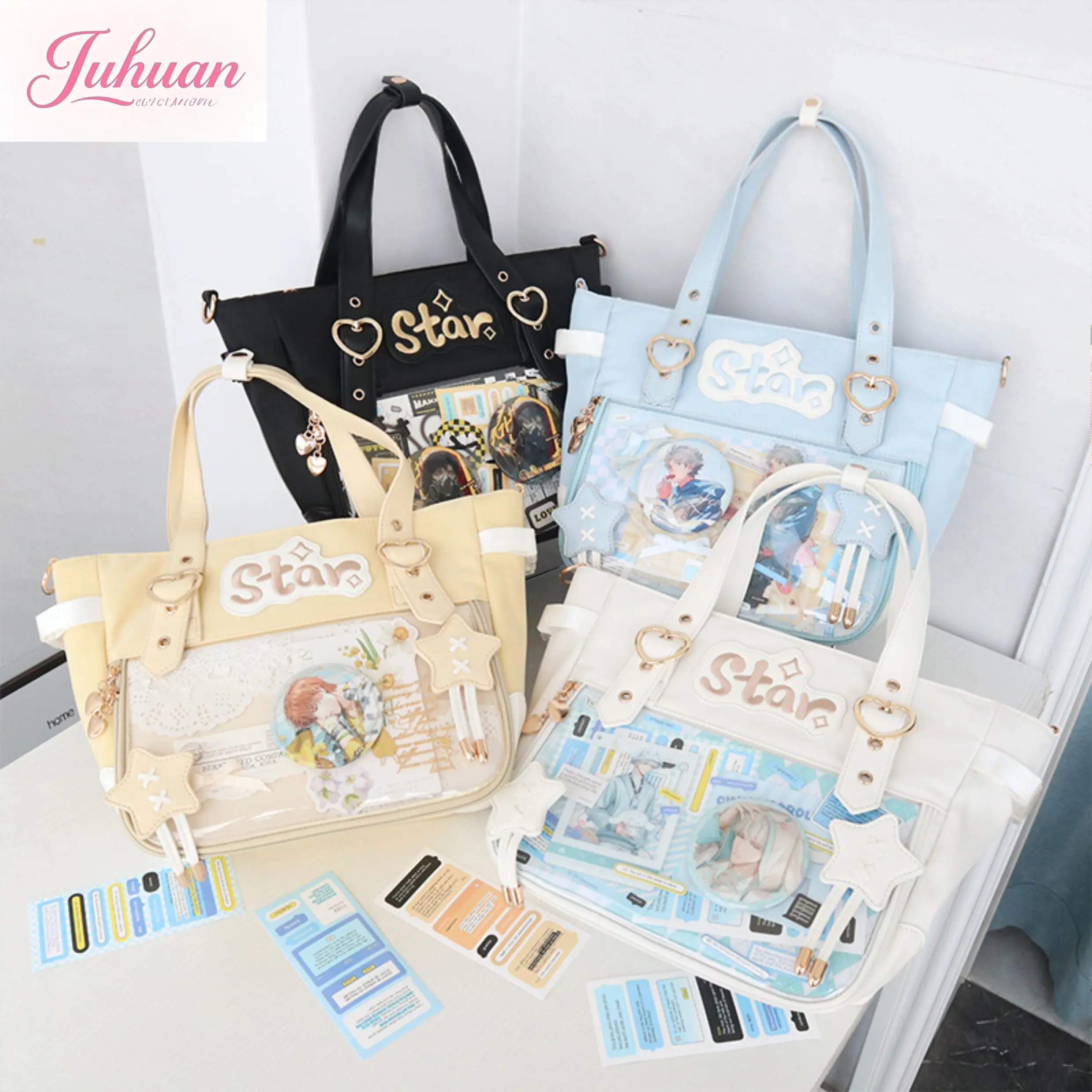 

Original Large-capacity Star Ltabag Versatile Preppy Style Two-dimensional Comic Exhibition Tote One-shoulder Crossbody Bag Girl