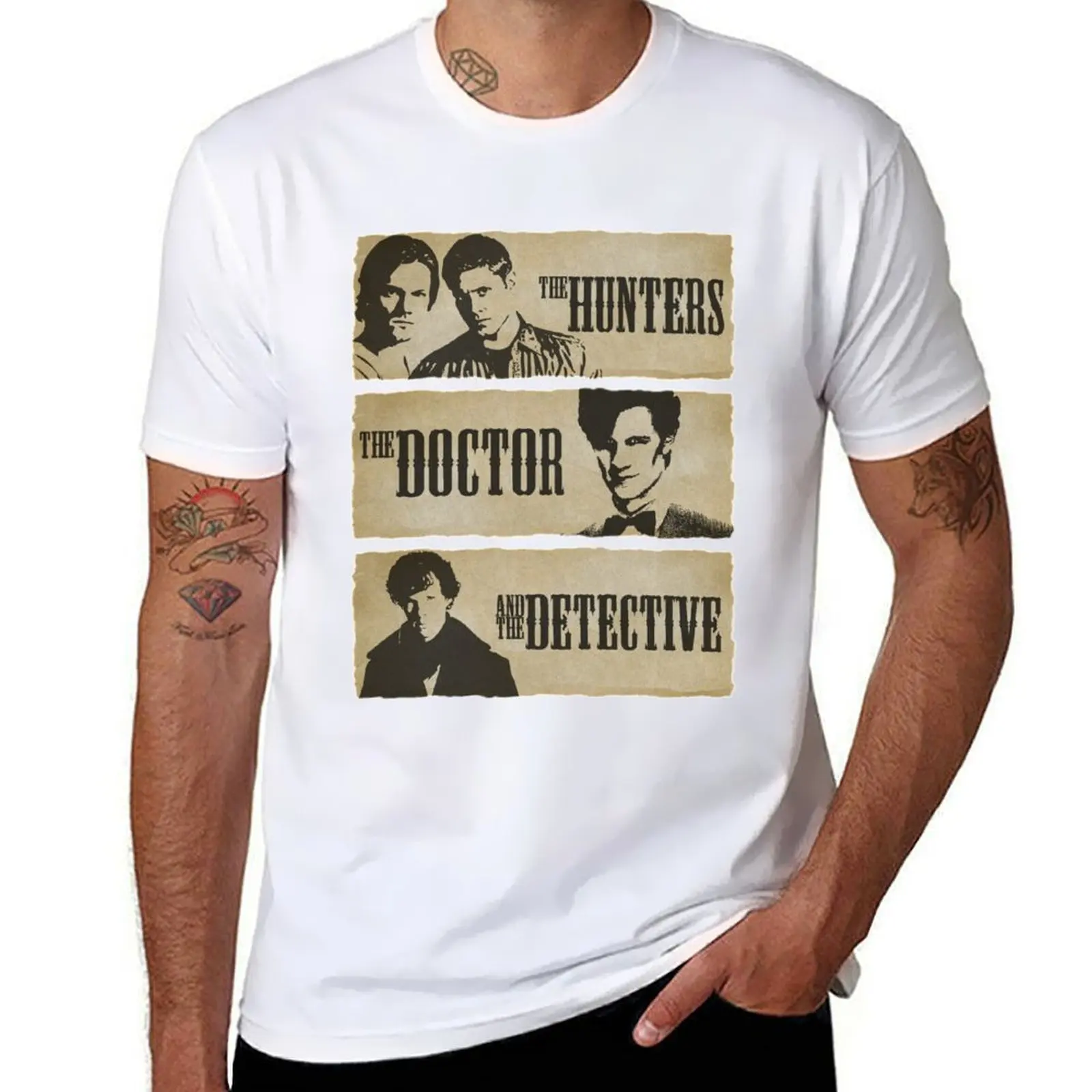 

The Hunters, The Doctor and The Detective (Matt Smith version) T-Shirt man t shirt summer T-Shirt