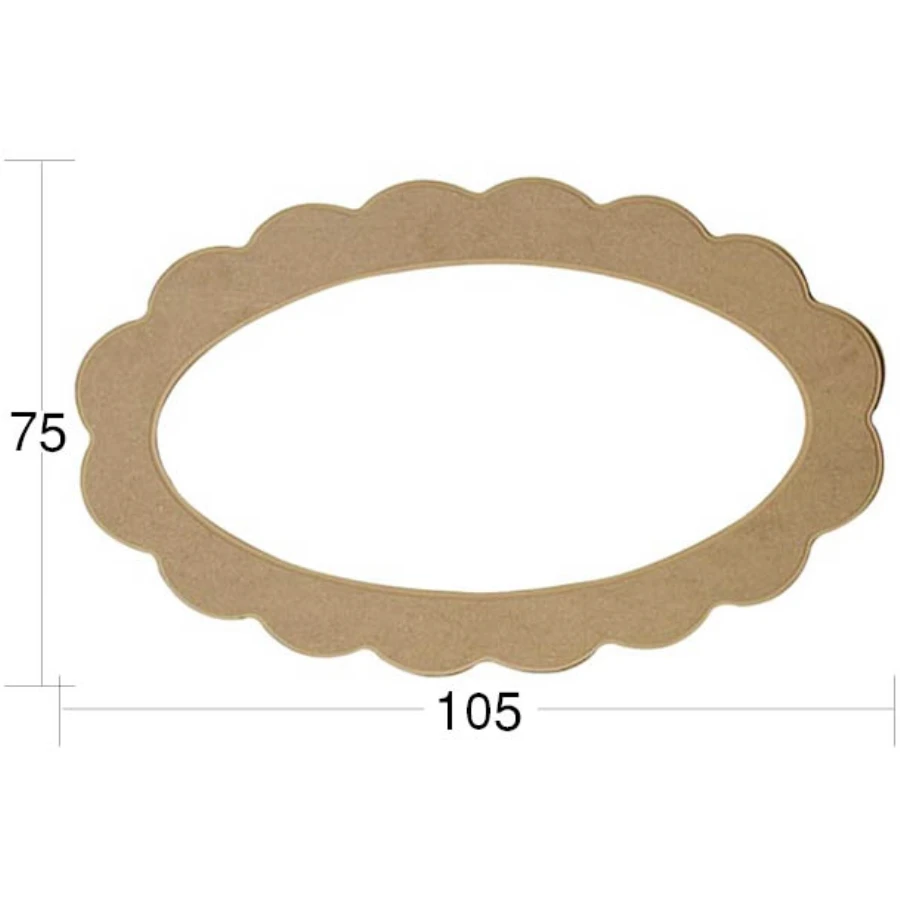 AY167 Large Lobed Mirror Frame, Mdf Unpainted Frame