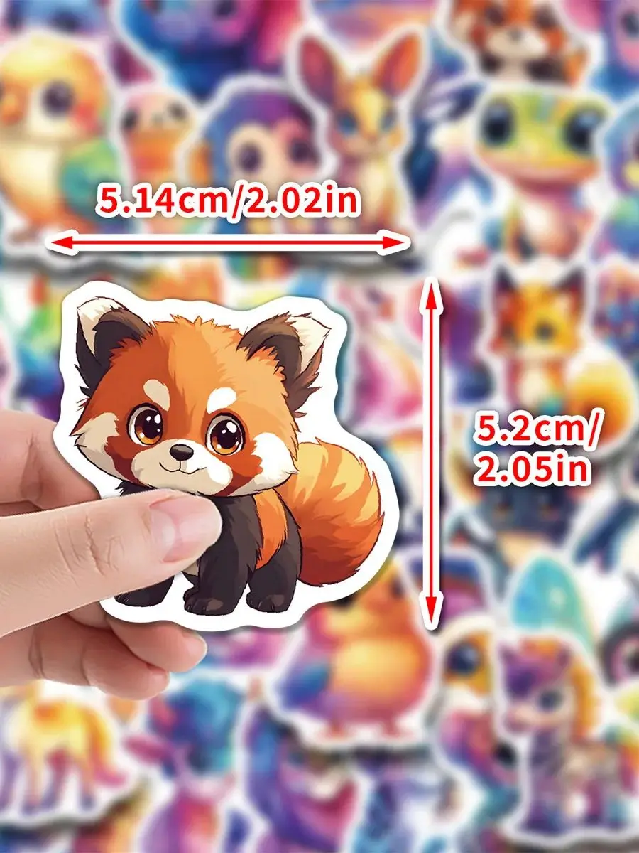AliExpress NONE 50/100 Pcs Exquisite Rainbow Animal Doodle Waterproof Stickers DIY Printer Wardrobe Stationery Box Desk Helmet Car Bicycle