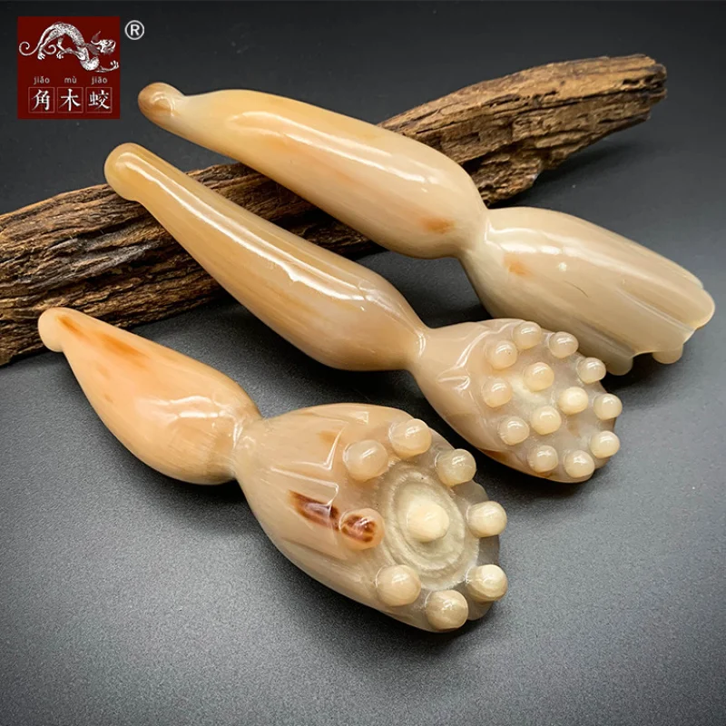 -style multi-specification production of wood, yak horn, lotus pod integrated meridian sticks and facial massa