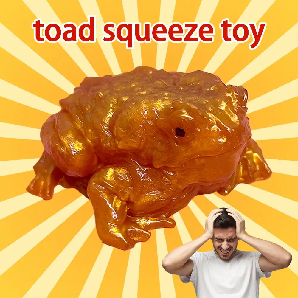 Soft Plastic Green Toad Desktop Ornaments Decompression Frog Pinch Fun Novelty Simulation Toad Vent Toy Ornaments Anxiety Relief