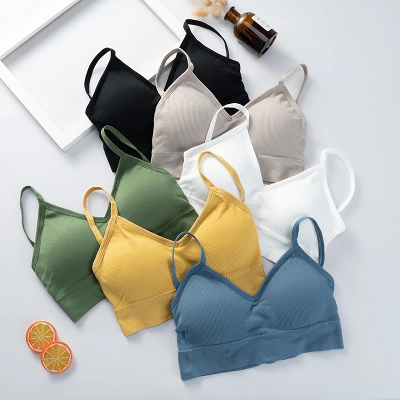 3 pezzi a forma di U indietro sexy crop top reggiseno femminile streetwear senza maniche reggiseno sportivo senza soluzione di continuità crop camis