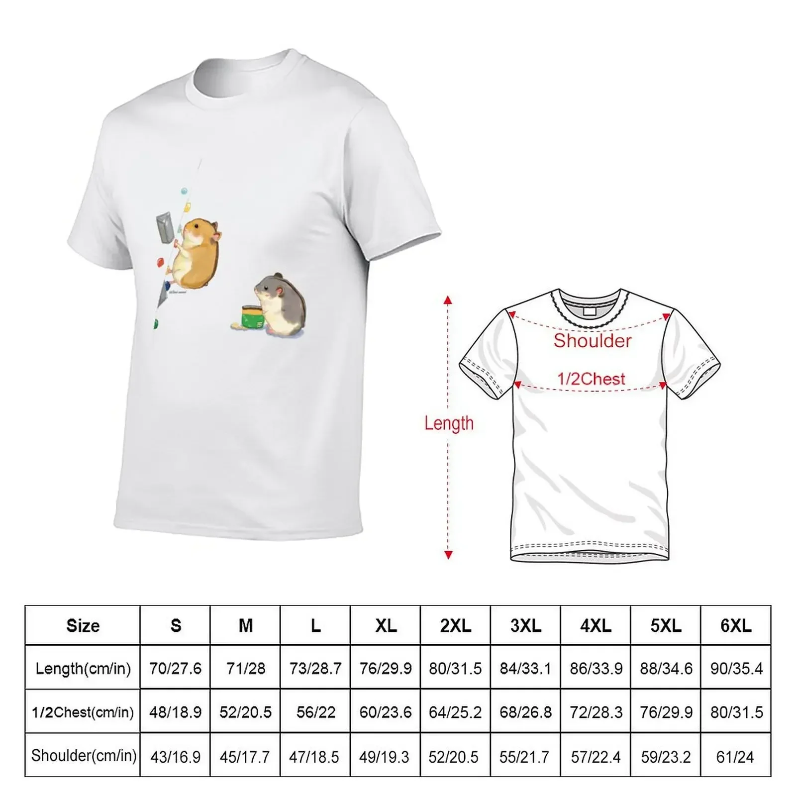 Climber hamster T-Shirt for a boy cotton graphic tees plus size tops mens white t shirts