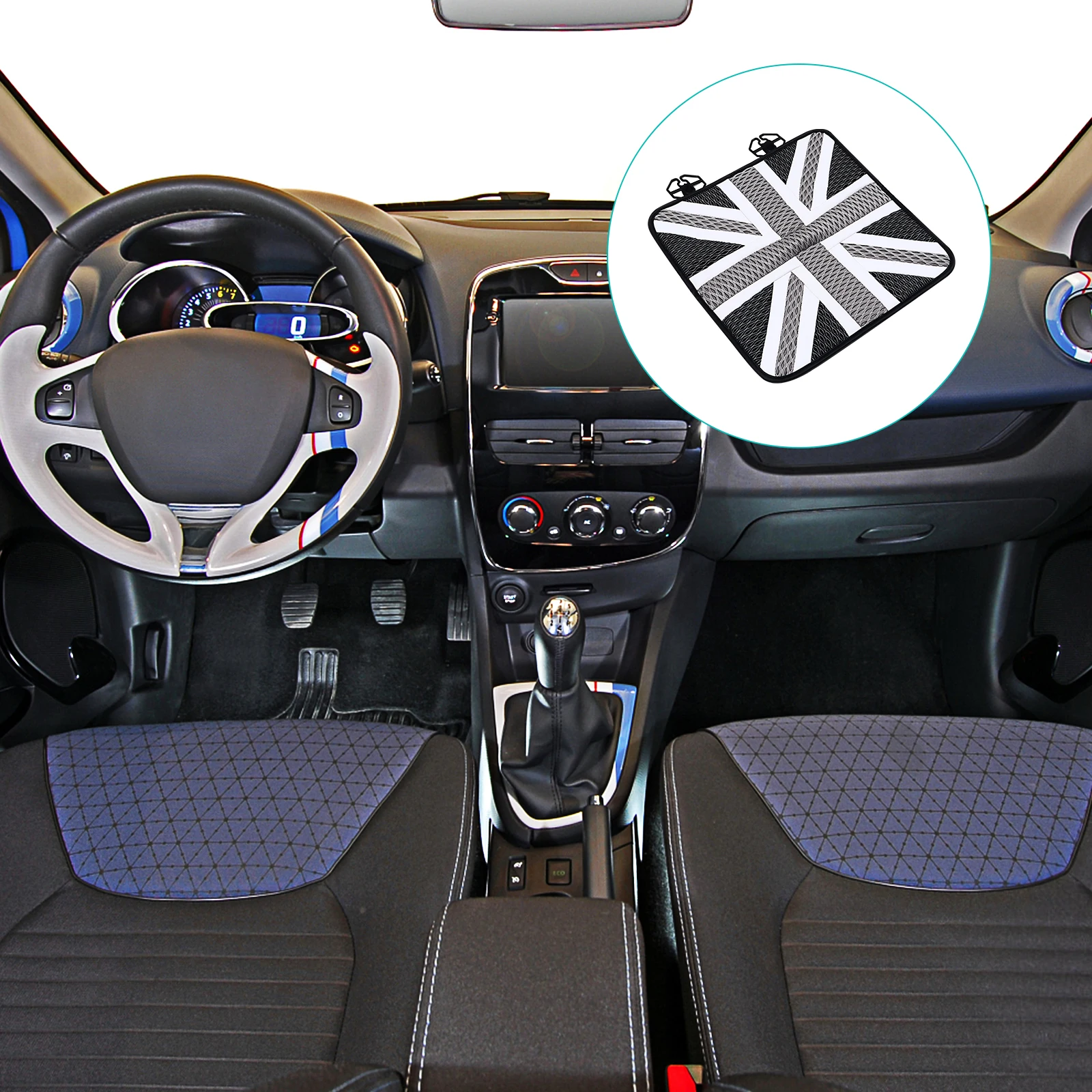 

Ice Silk Seat Cushion Car Home Practical Sweat Absorption Easy to use Cool Breathable All Seasons Universal Fit Gray British