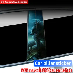 Adesivi per Auto lupo mannaro Auto B-pillar decalcomania adesivi impermeabili Auto Center Pillar Sticker Cover graffi accessori per la decorazione del veicolo