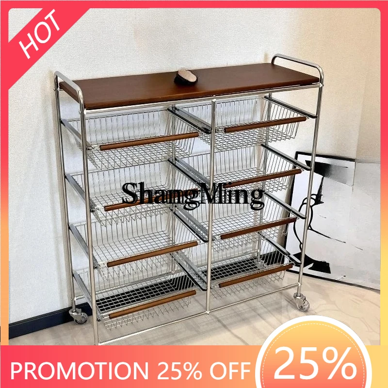 FG Household Small Cart Snack Kitchen Storage Rack Mobile Living  Storage Table Rental House Rental
