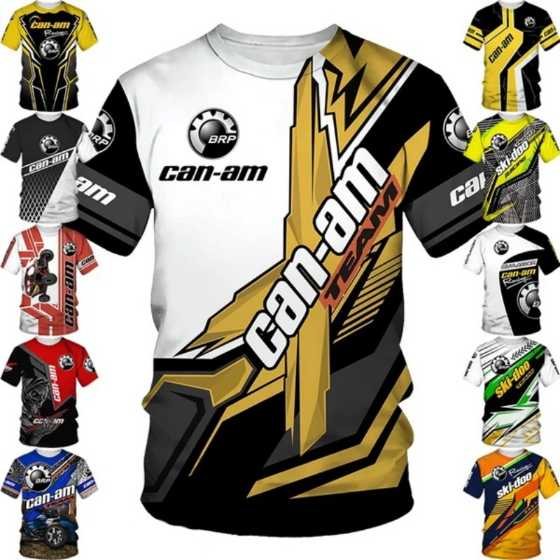 

Fashion Men's Clothing BRP Can-Am Motorcycle 3D Printed Graphic T-Shirt Unisex Cool Racing Team Sports Short Sleeved Tees Tops