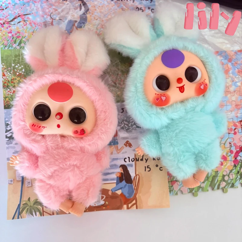 Nowa pluszowa zabawka dla niemowląt w wieku 3 lat w kształcie króliczka z winylową powierzchnią, zawieszka z kreskówki, urocza lalka, wykwintna zawieszka do kluczy z serii Healing.