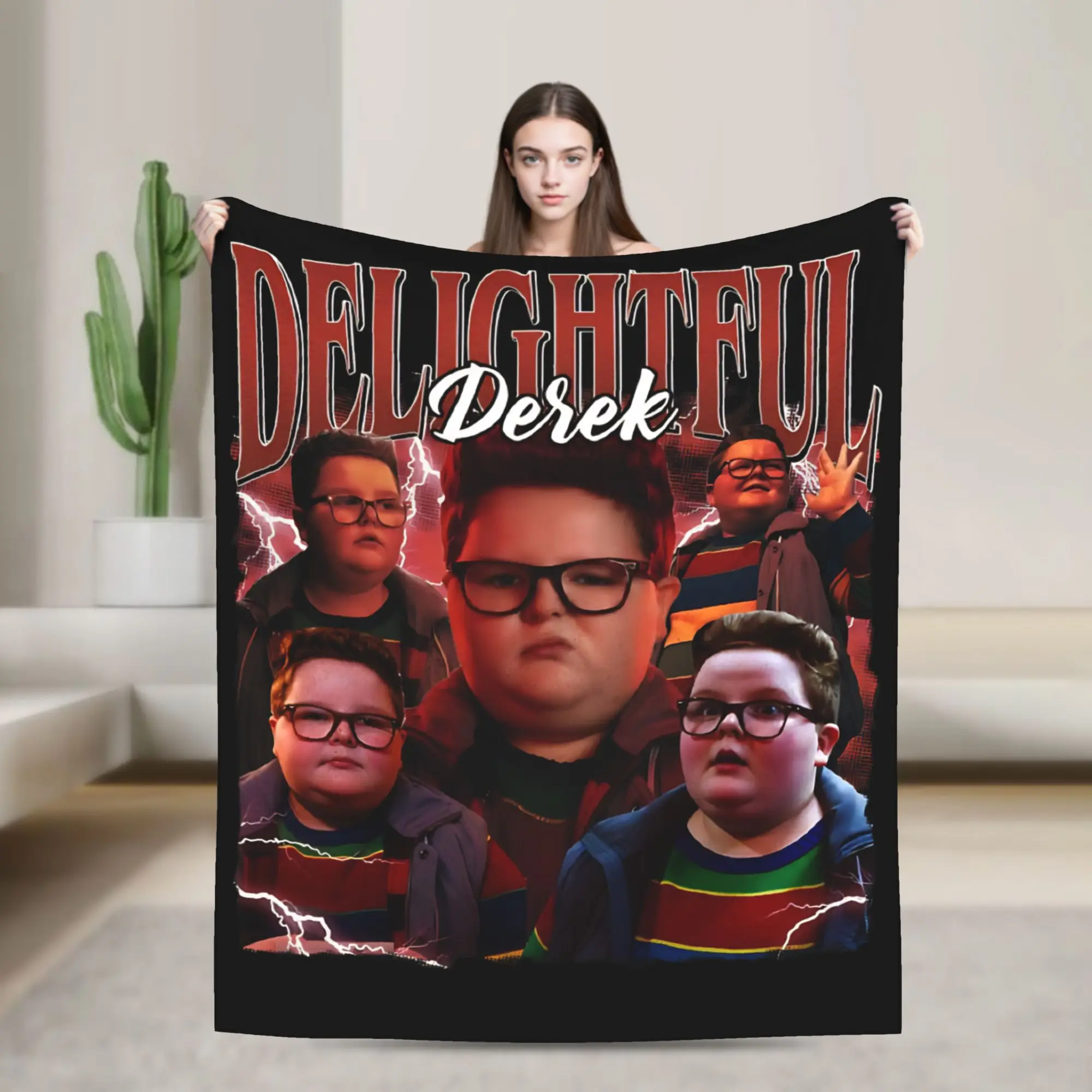 

Vintage Delightful Derek Knitted Blankets Flannel Lightweight Throw Blanket for Home Couch Bedroom Quilt