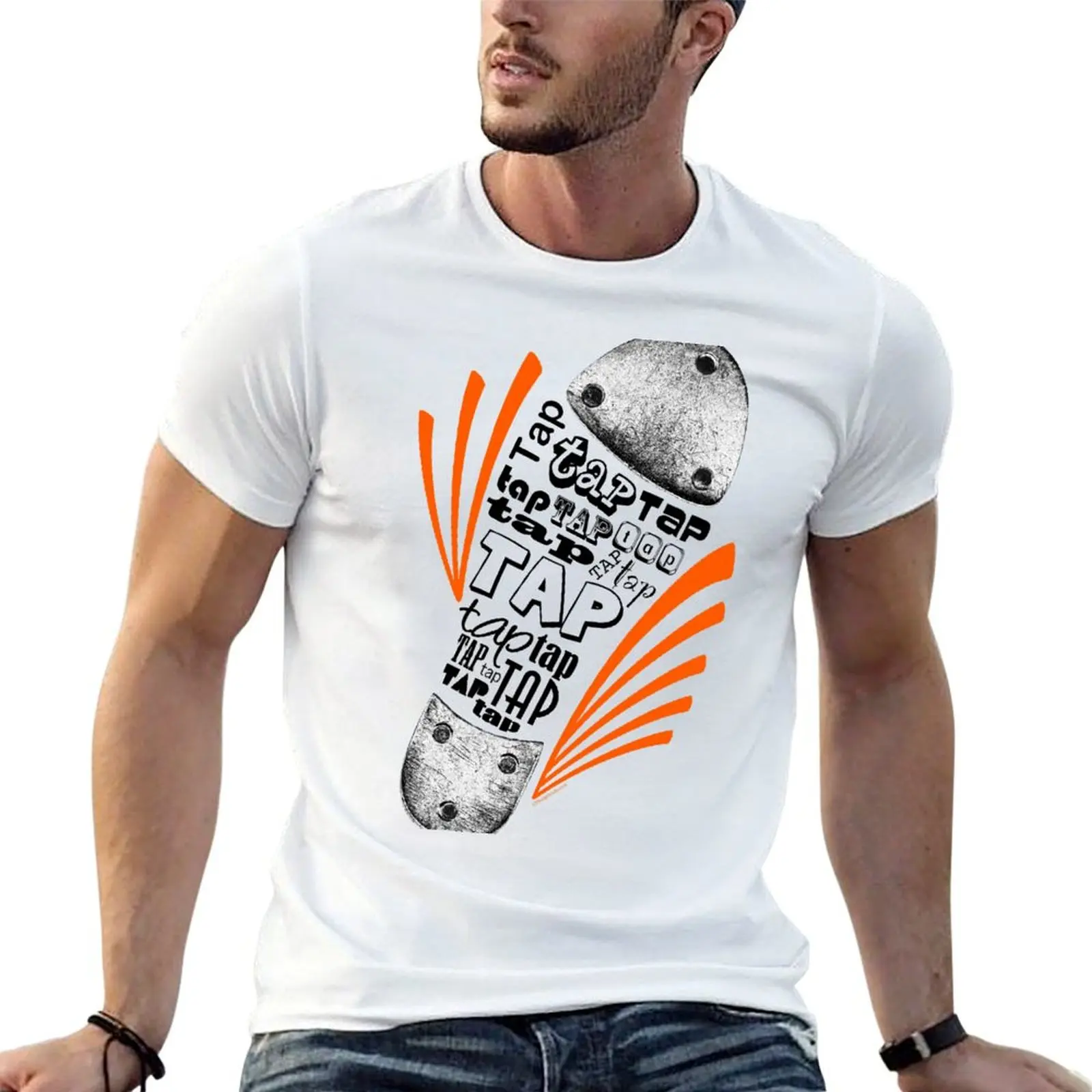 Tap Shoe Grayscale T-Shirt Festival Casual Short Sleeve