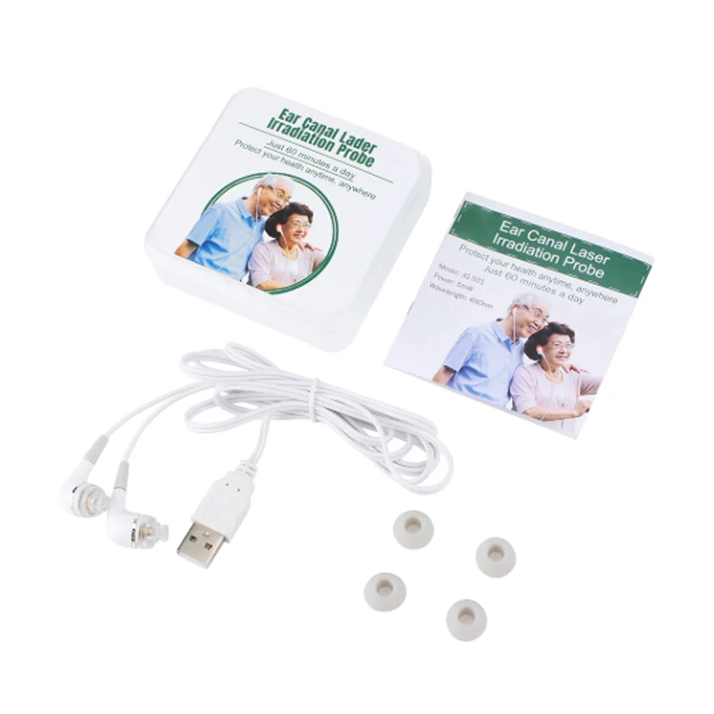 

New Tinnitus Ear Laser Therapy Device 650nm Red Light LLLT Irradiation Physiotherapy Earplug for Ear Care Otitis Rhinitis