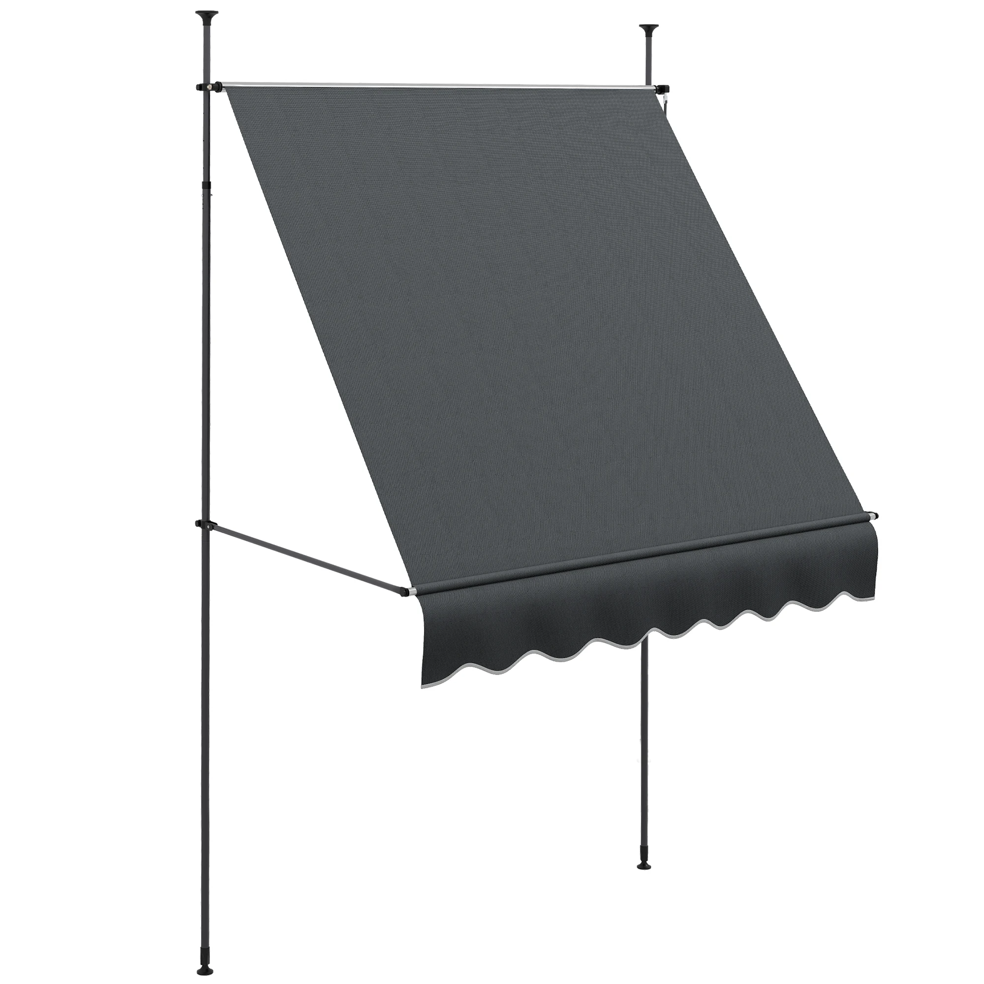 Tenda retrattile manuale Outsunny 2X1,2 m Altezza regolabile con manovella 210-300 cm