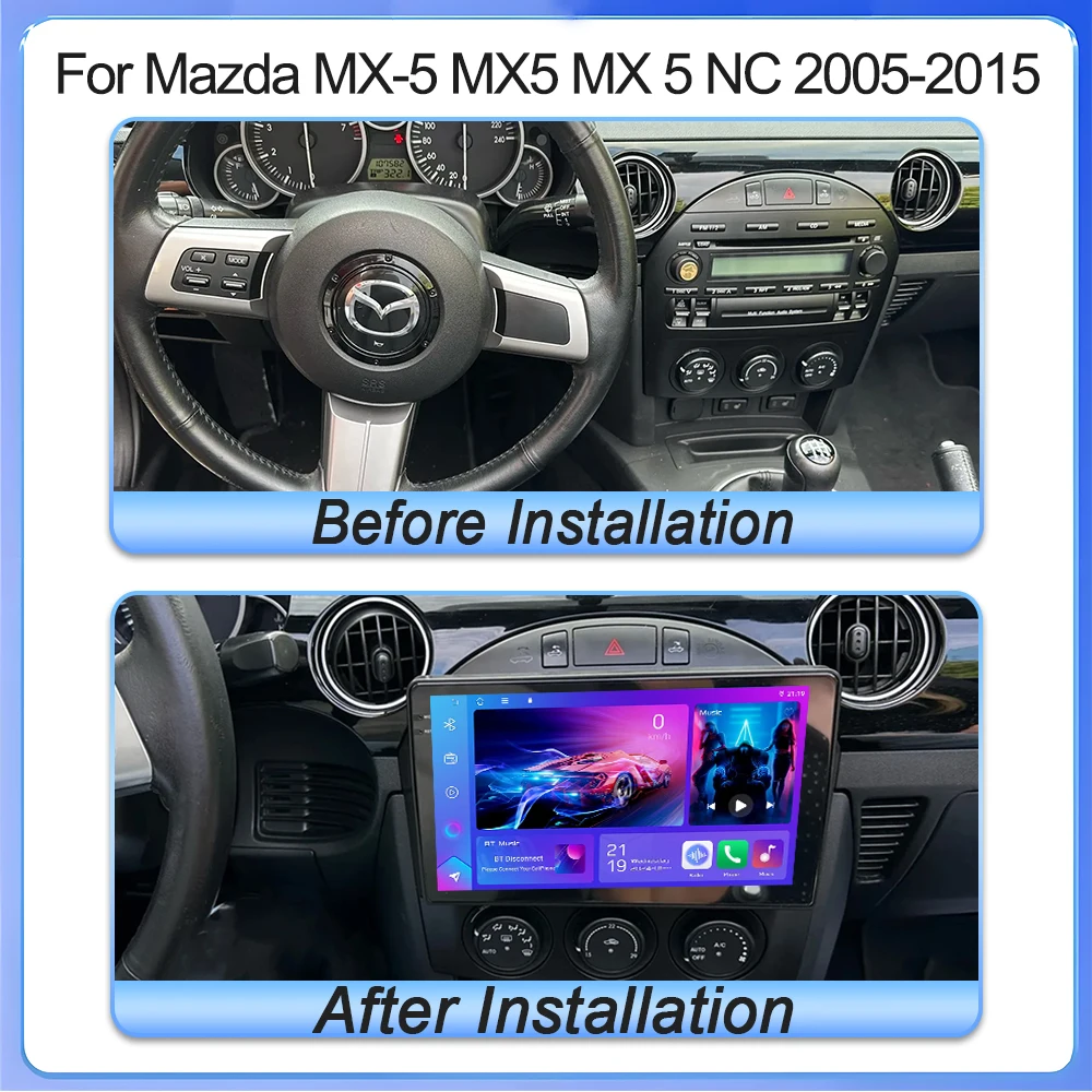 أندرويد 15 راديو السيارة لمازدا MX-5 MX5 MX 5 NC 2005-2015 الوسائط المتعددة مشغل فيديو الملاحة GPS شاشة تعمل باللمس WIFI No 2din DVD #3