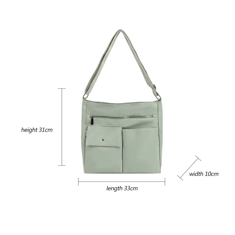 Large Size Canvas Shoulder Strap Bags Women Casual Solid Color University Tote Bag Female Multi Pocket College Handbags 2024