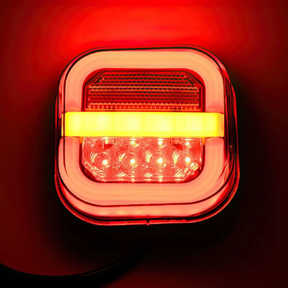 2pcs Car Wireless Brake Light LED Left Right Rear Brake Lamp Square Waterproof Tail Light Rear Brake Signal Lamp Car Accessories