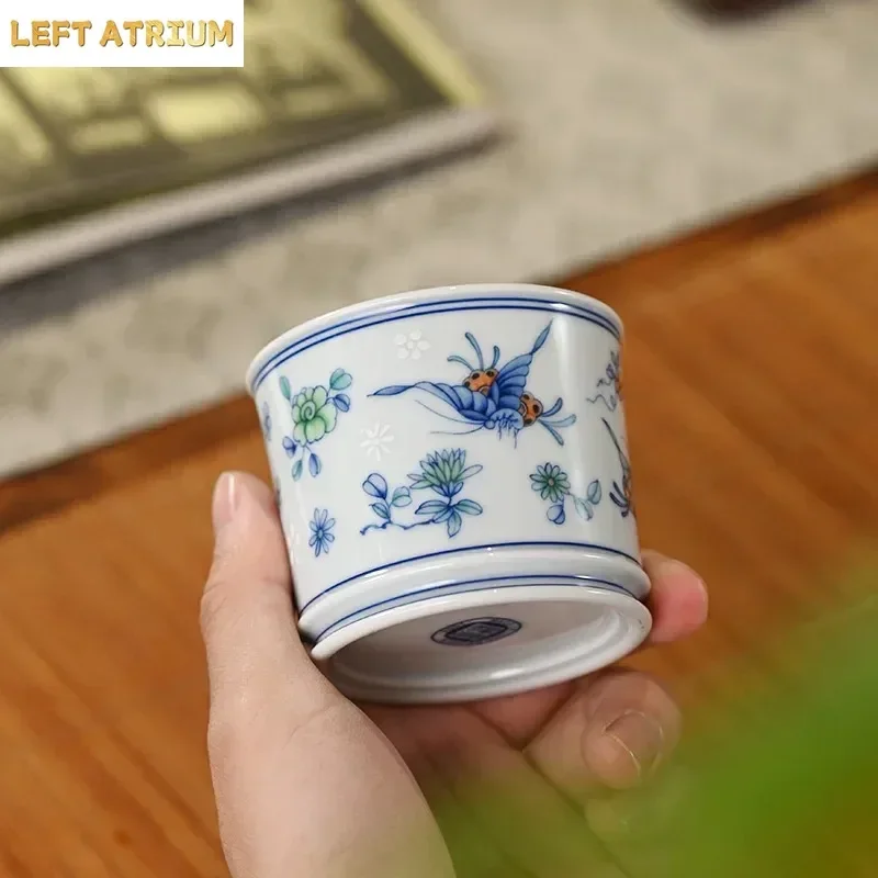 120ML Jingdezhen Hand-painted Ceramic Gifts TeaCup Kung Fu TeaCup Handshake Cup Rongtian Cup Master Cup Coffeeware Teaware