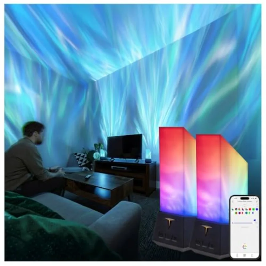 

Игровой проектор Vibe Smart Galaxy Titan Tower с эффектом космической туманности, ночник с подключением к сети, для вечеринок и взрослых, совместим с Alexa