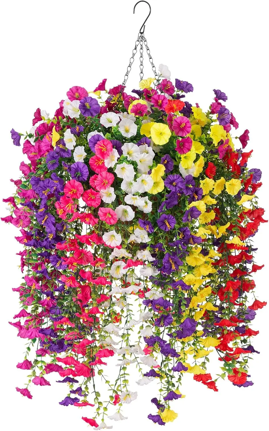 

Искусственные цветы с подвесной корзиной, искусственные растения для улицы, шелковые лианы ипомеи для декора сада и патио, 12 шт., смешанные цвета