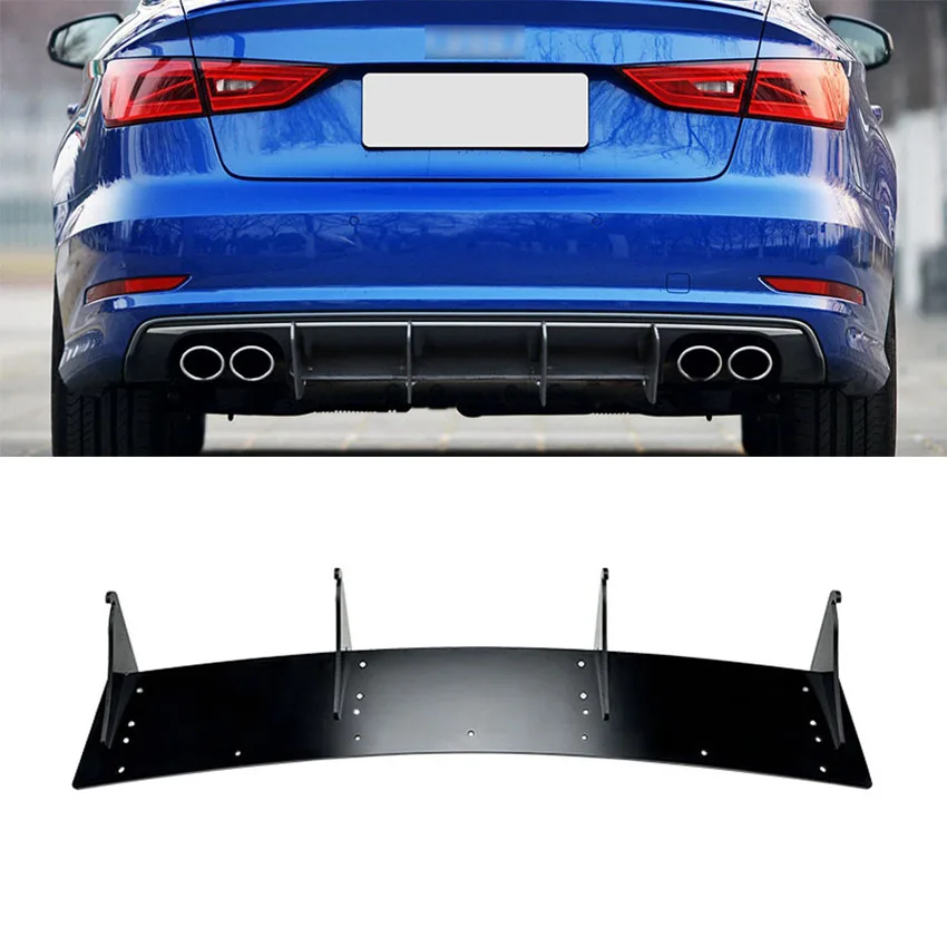 

Car Rear Bumper Diffuser Lip Splitters Spoiler Rear Bumper Protector Guard For Audi S3 8V Sedan 2013-2015