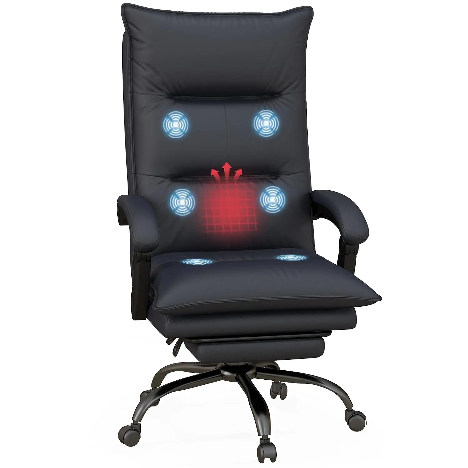 Massage Office Chair 6 Vibration Points Adjustable Armrest Ergonomic Executive Swivel Computer Desk Task Seat, Customized