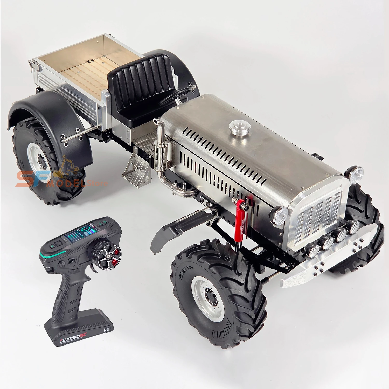 Metal RC Tractor Climbing Car Model RTR Version with 2-speed Gearbox Motor Winch CNC Metal Remote Control Car Model Toy 2026 New