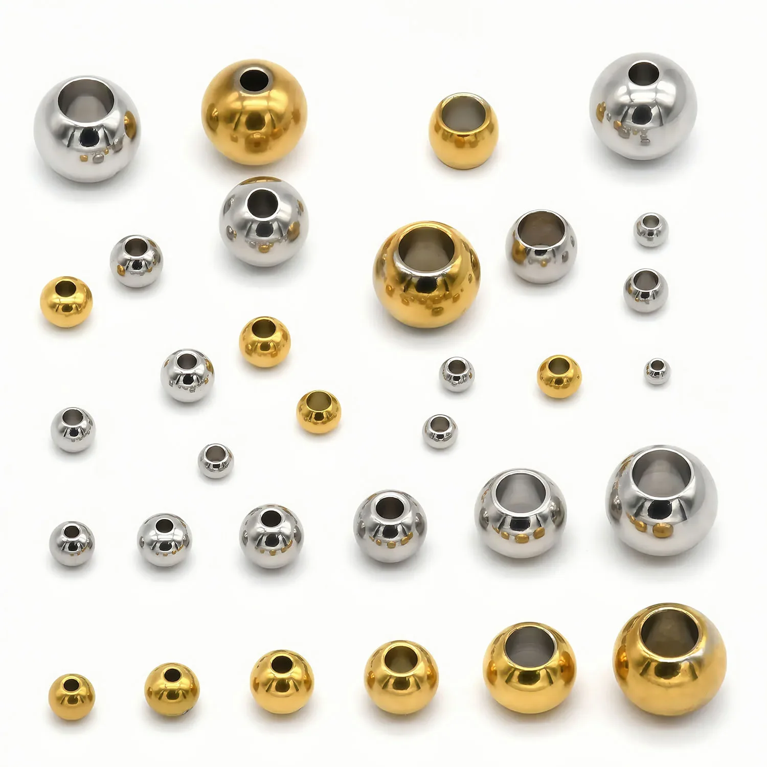 2-12mm Stainless Steel Beads for Jewelry Making Loose Spacer Metal Beads DIY Bracelet Necklace Bracelets High Quality Wholesale