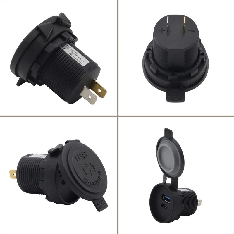 

USB A & Type-C Charging Adapter Waterproof Charging Adapter Socket 12-24V