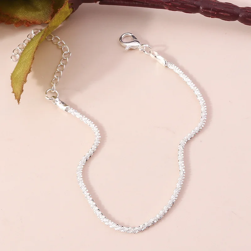 Aihua Glänzendes, glitzerndes, schlichtes Armband für Damen, trendiges, silberfarbenes, elegantes Armband, weibliche Geburtstagsgeschenke – Detail 3