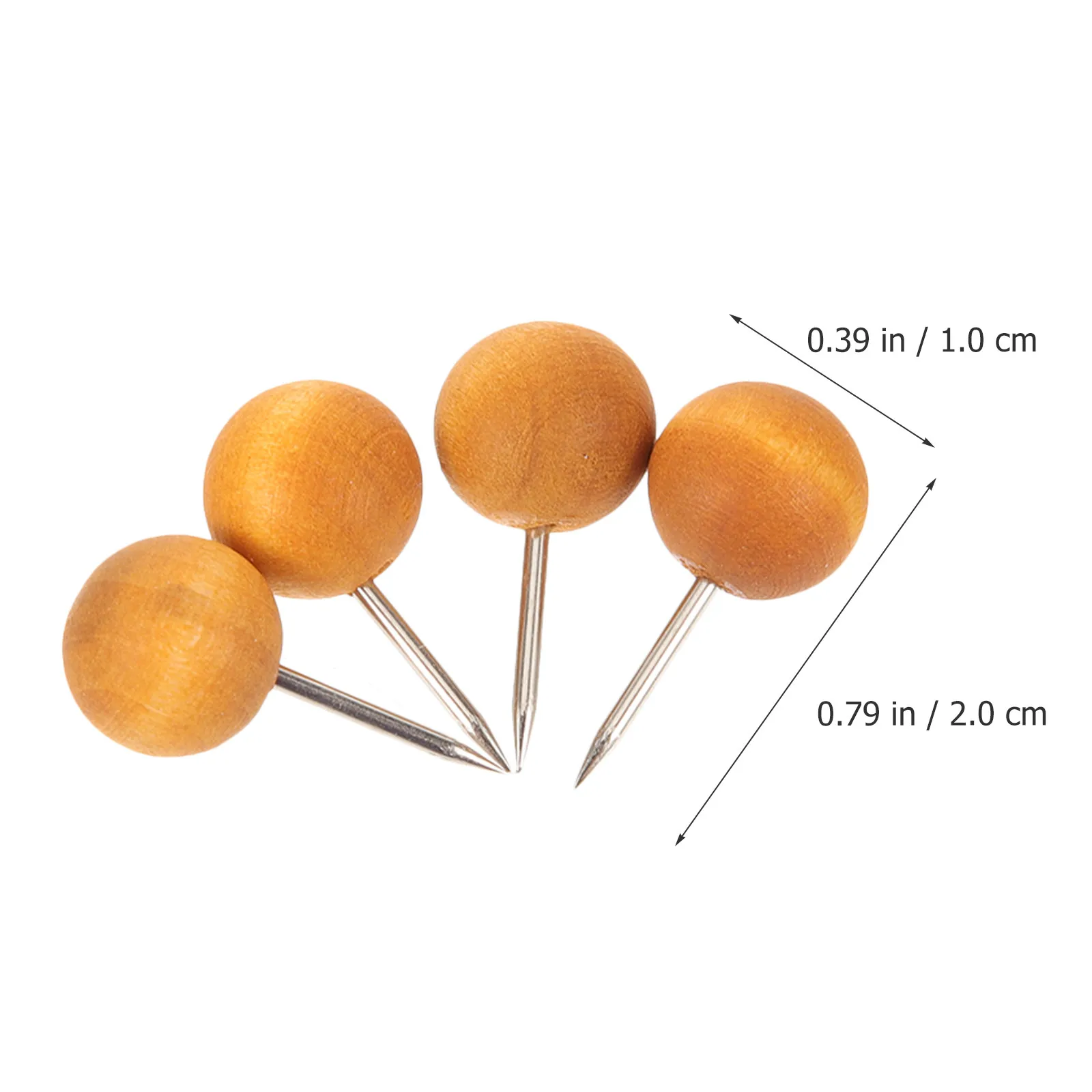 100Pcs Decorative Wooden Push Pins Multi Function Thumb Tacks for Map Marking Photo Wall Bulletin Board Office Desk Use