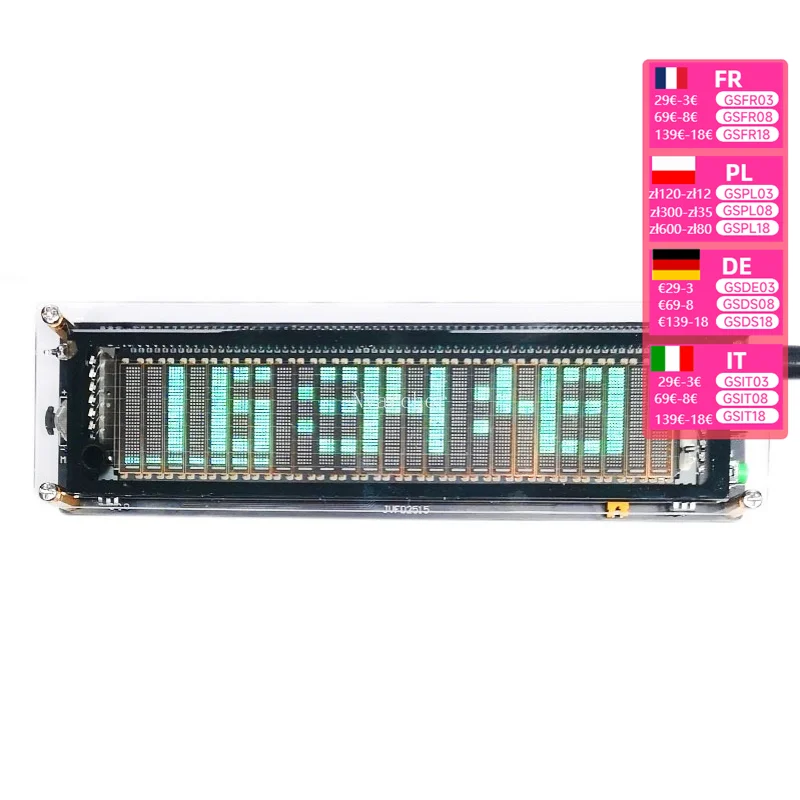 25 segments 15 levels Sound Control VFD FFT Music Spectrum Level Audio Indicator Rhythm LED Display VU Meter Screen