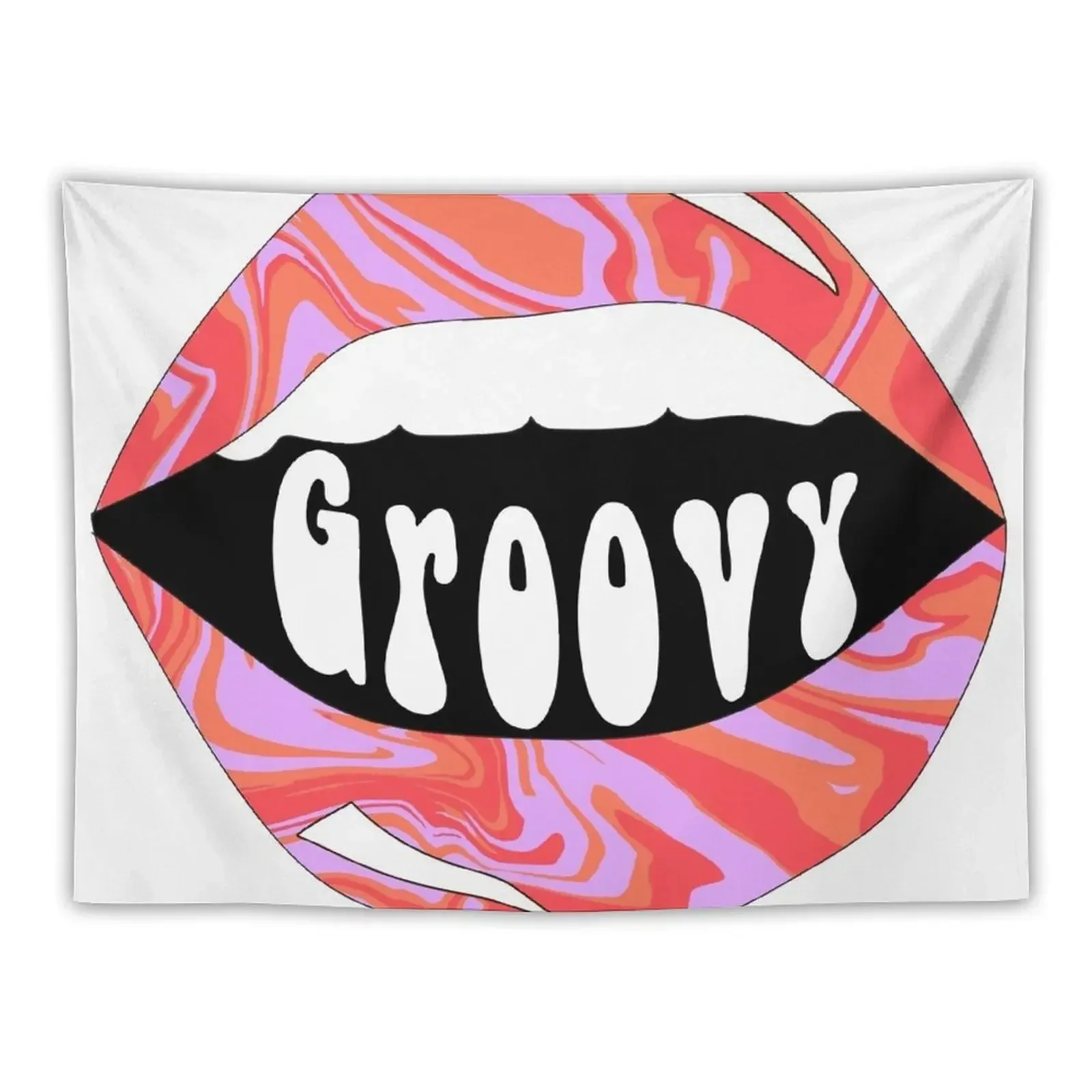 groovy lips Tapestry Decoration Wall Wall Art Room Decore Aesthetic Tapestry