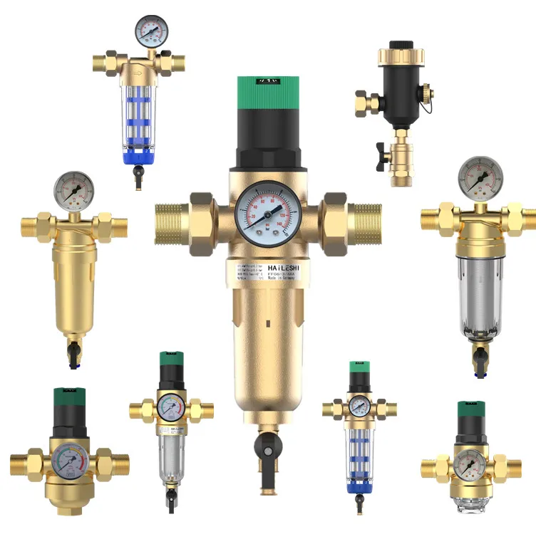 

Whole House Back Wash Brass Pressure Reducing Filter for Filtration With Gauge Pressure Reducing Valve Filter Systems
