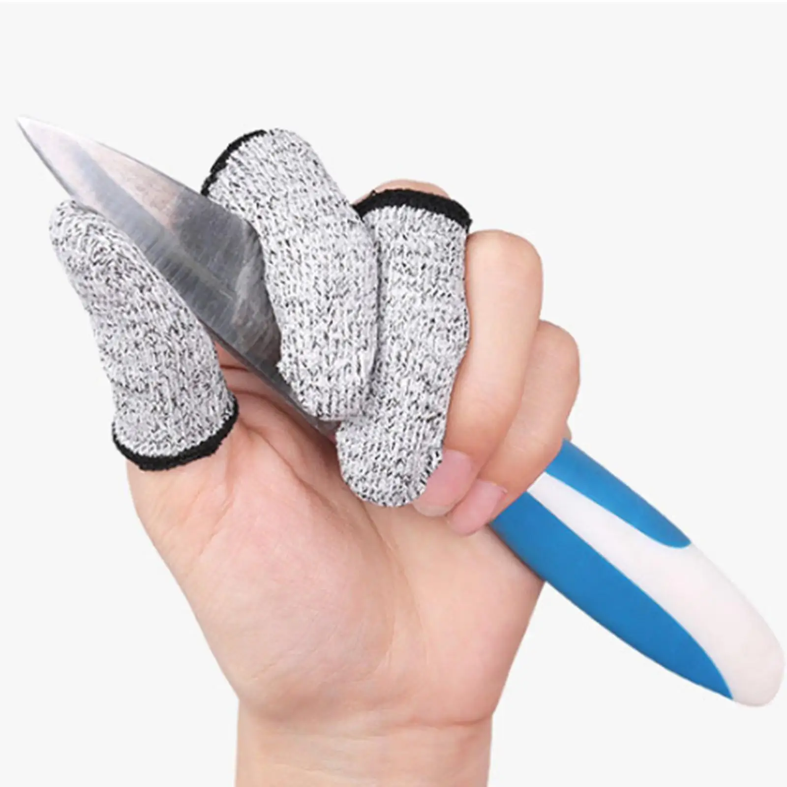 Finger Cots Fingers Sleeves Cut Resistant Thumb Fingertips Protective Cover Caps for Kitchen Work Reusable Anti-slip Unisex