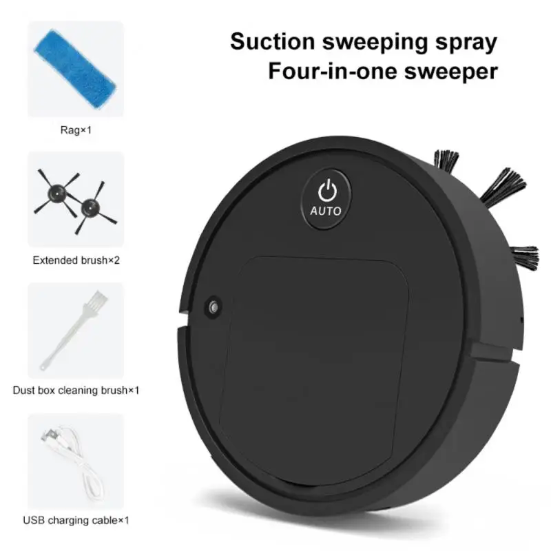 Fully Automatic 3-in-1 Smart Robot Vacuum Cleaner USB Charging Sweeping Dry Wet Mop Smart Home Floor Auto Dust Collection VIP