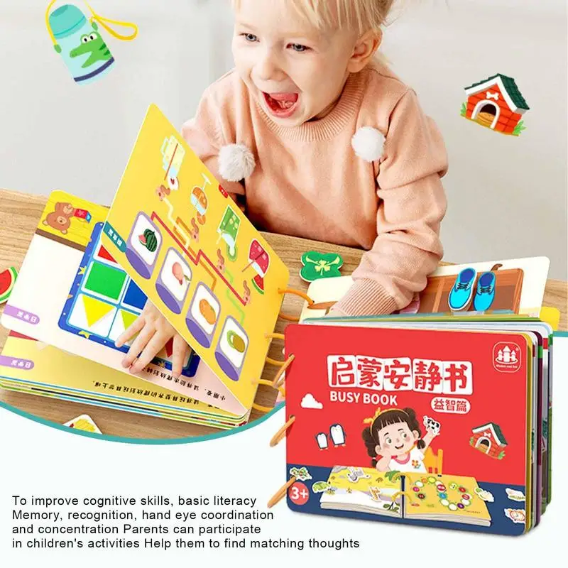 Montessori Busy Book Activity Board for Kids, Brinquedo interativo, Early Learning, Educacional, Crianças, 3 anos