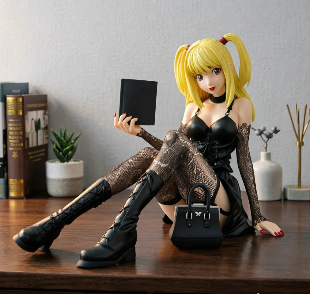 

Anime Figure Death Note Misa Amane PVC Action Figure 100mm Gothic Style Model Toy Desktop Decor Collectible Gift for Fans