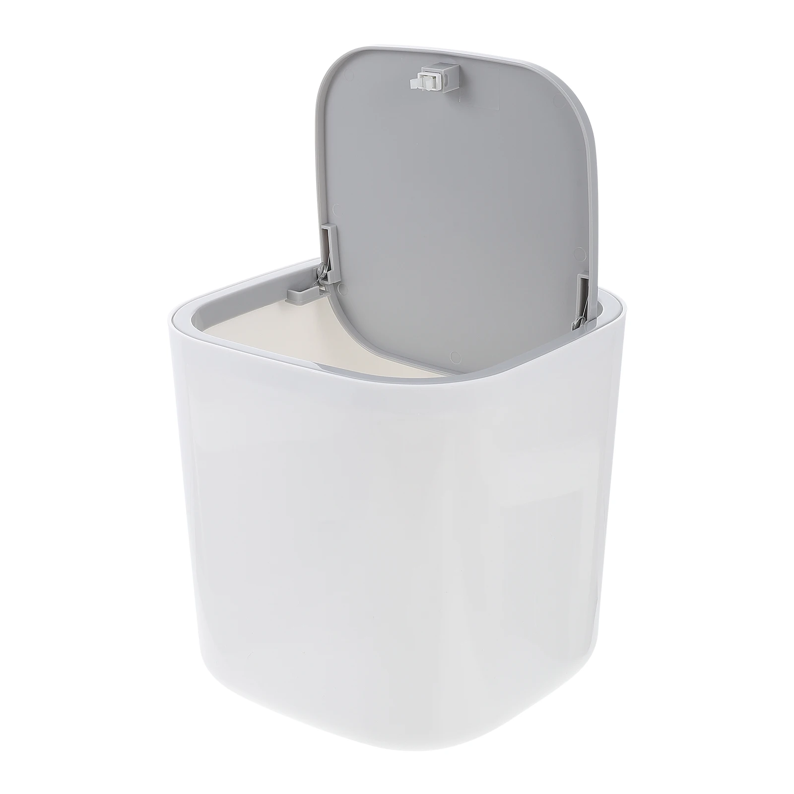 

1Pcs Creative Pressing Trash Can Square Mini Desktop Garbage Bin PP Material Multi-Function Trash Container for Office