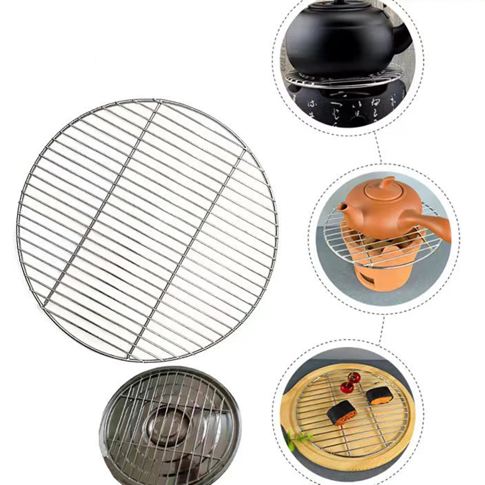 

Stainless Steel Round Grid Net Barbecue Net Baking Tray BBQ Grid 30cm/35cm/40cm Outdoor Stove Accessories