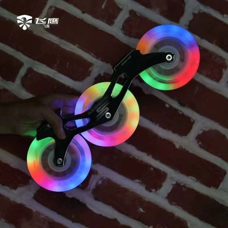 85A Flying Eagle 110mm LED Inline Speed Wheels with White Colorful Color Light Flash Shining Tires for 3X110mm 4X110mm Roller 8p