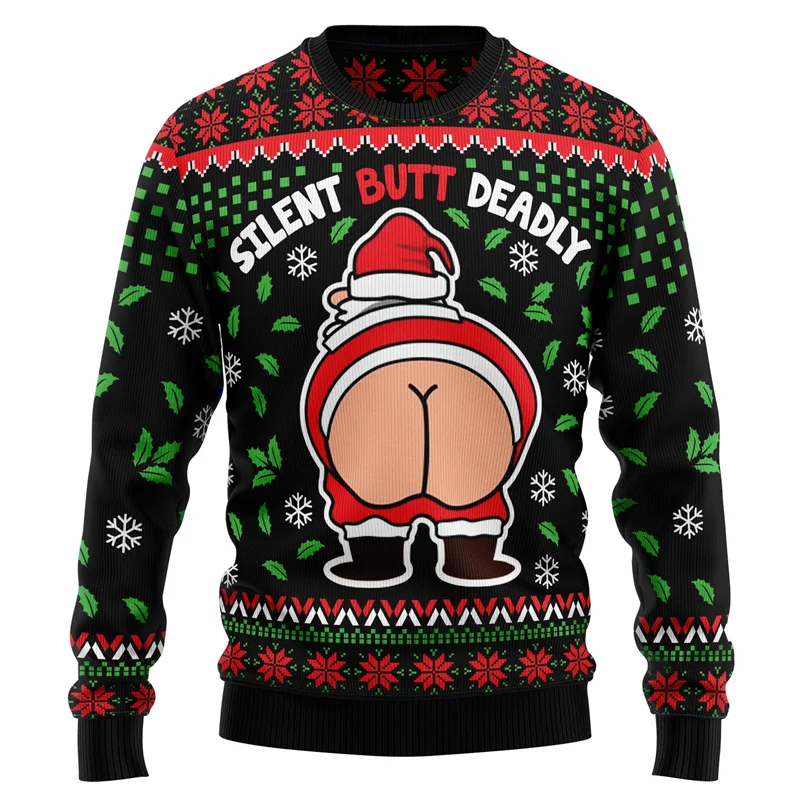 

Funny Ugly Santa Claus Christmas Sweatshirt For Men Clothes Crewneck Pullover Sweatshirts Unisex Long Sleeve Sweater Top