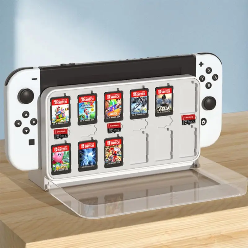 

Dropshipping Console Game Base Protection Game Card Box Storage Dustproof Peripheral Accessories for NS Switch Oled