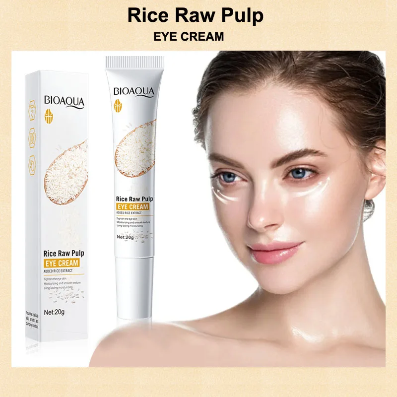 

Крем для глаз BIOAOUA Rice Puree, с коллагеном для уменьшения морщин, темных кругов, укрепления кожи вокруг глаз и увлажнения.